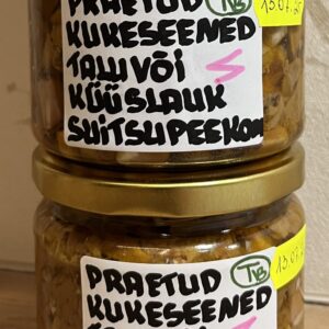Praetud kukeseened taluvõi küüslauk ja suitsupeekoniga 300gr tk